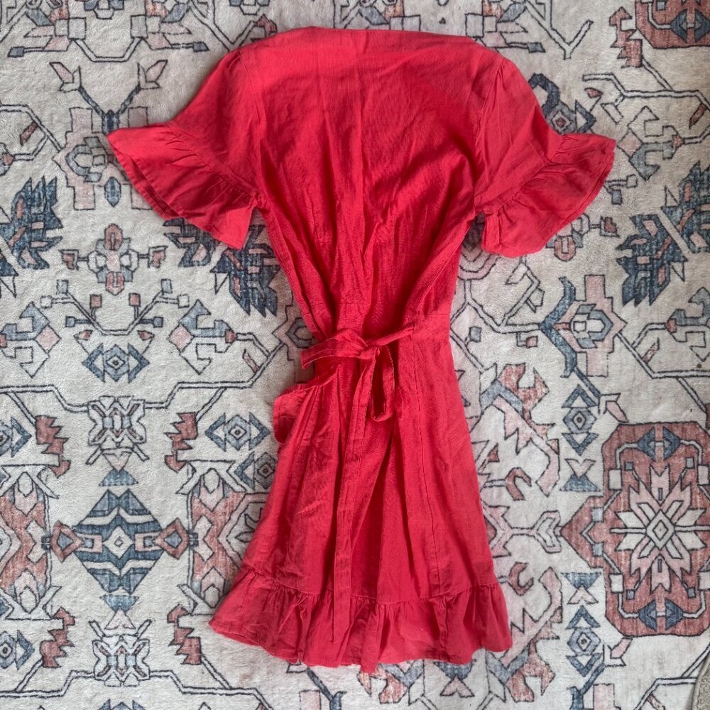 Abercrombie & Fitch Linen Short Sleeve Wrap Dress - size Small - Picture 4 of 5